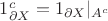 $1^c_{\partial X} = 1_{\partial X}|_{A^c}$