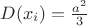 $D(x_i)=\frac{a^2}{3}$
