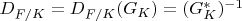 $D_{F/K}=D_{F/K}(G_K)=(G_K^*)^{-1}$