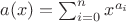 $a(x)=\sum_{i=0}^n x^{a_i}$