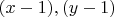 $(x-1),(y-1)$