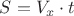$S=V_{x}\cdot t$