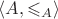 $\langle A, \leqslant_A \rangle$ $\langle A, \leqslant_A \rangle$