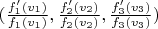 $(\frac {f_1'(v_1)}{f_1(v_1)},\frac {f_2'(v_2)}{f_2(v_2)},\frac {f_3'(v_3)}{f_3(v_3)})$
