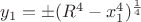 $y_1=\pm (R^4-x_1^4)^{\frac14}$