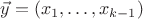 $\vec{y}=(x_1,\dotsc,x_{k-1})$