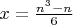 $x=\frac{n^3-n}6$