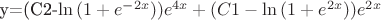 y=(C2-\ln {(1+e^{-2x})})e^{4x}+(C1-\ln {(1+e^{2x})})e^{2x}