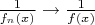 $ \frac{1}{f_n(x)} \to \frac{1}{f(x)} $