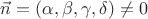 $\vec n = (\alpha, \beta, \gamma, \delta) \ne 0$