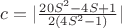 $c=|\frac{20S^2-4S+1}{2(4S^2-1)}|$