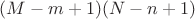 $(M-m+1)(N-n+1)$