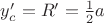 $y_c'=R'=\frac{1}{2}a$ $y_c'=R'=\frac{1}{2}a$