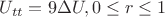 $U_{tt} = 9 \Delta U , 0 \le r \le 1$