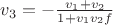 $v_3 = - \frac{v_1 + v_2}{1 + v_1 v_2 f}$