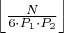 $ \(\left\lfloor \frac{N}{6 \cdot P_1 \cdot P_2} \right\rfloor\)$