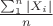 $\frac{\sum_1^n |X_i|}{n}$