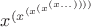$x^{(x^{(x^{(x^{(x\ldots))))}}}}$