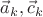 $\vec a_k, \vec c_k$