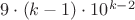 $9\cdot(k-1)\cdot10^{k-2}$