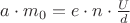 $a\cdot m_0 = e\cdot n\cdot \frac{U}{d}$