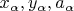 $x_{\alpha}, y_{\alpha}, a_{\alpha}$