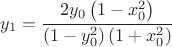 $$y_1  = \frac{{2y_0 \left( {1 - x_0 ^2 } \right)}}{{\left( {1 - y_0 ^2 } \right)\left( {1 + x_0 ^2 } \right)}}$