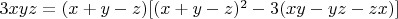 $3xyz=(x+y-z)[(x+y-z)^2-3(xy-yz-zx)]$