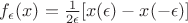 $f_{\epsilon}(x)=\frac{1}{2\epsilon}[x(\epsilon)-x(-\epsilon)]$