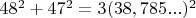 $48^2+47^2=3(38,785...)^2$
