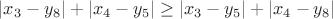 $ |x_3 - y_8|+ |x_4 - y_5| \geq|x_3 - y_5|+ |x_4 - y_8|$