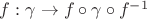 $f: \gamma \to f \circ \gamma \circ f^{-1}$