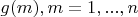 $g(m), m=1,...,n$