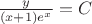 $\frac{y}{(x+1)e^x} = C$