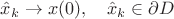 $\hat x_k\to x(0),\quad \hat x_k\in\partial D$