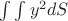 $\int\int{y^2dS}$