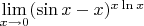 $\lim\limits_{x\rightarrow0} (\sin x - x)^{x\ln x}$