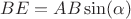 $BE=AB\sin(\alpha)$