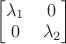 $\begin{bmatrix}\lambda_1 & 0 \\ 0 & \lambda_2\end{bmatrix}$