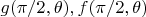 $g(\pi/2, \theta), f(\pi/2, \theta)$