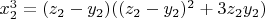 $x_2^3=(z_2-y_2)((z_2-y_2)^2+3z_2y_2)$