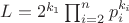 $L = 2^{k_1} \prod_{i = 2}^{n} p_i^{k_i}$ $
