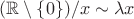 $(\mathbb{R}\setminus \{0\})/x\sim\lambda x$