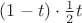 $(1-t)\cdot\frac12t$