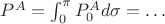 $P^A=\int_0^\pi P_0^A d\sigma=\ldots$ $P^A=\int_0^\pi P_0^A d\sigma=\ldots$