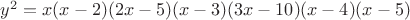 $y^2=x(x-2)(2x-5)(x-3)(3x-10)(x-4)(x-5)$