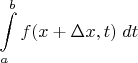 $$\int\limits_a^b f(x+\Delta x,t)\;dt$$