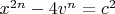 $x^{2n}-4v^n=c^2$