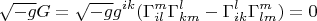 $$\sqrt{-g}G=\sqrt{-g}g^{ik}(\Gamma_{il}^{m}\Gamma_{km}^{l}-\Gamma_{ik}^{l}\Gamma_{lm}^{m})=0$$