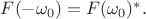 $F(-\omega_0)= F(\omega_0)^*.$